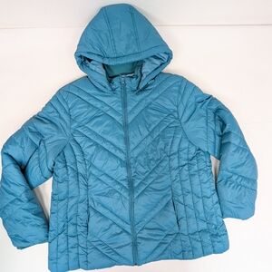 Xersion Blue Turquoise Winter Puffer Coat Jacket 2XL